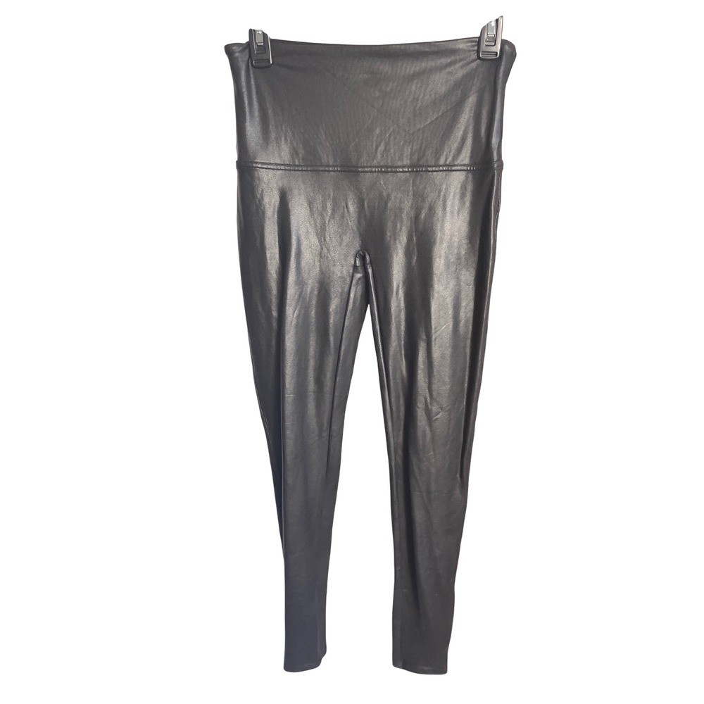 SPANX Faux Leather Leggings‎ Black High Waist Size XL